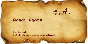 Aradi Ágota névjegykártya